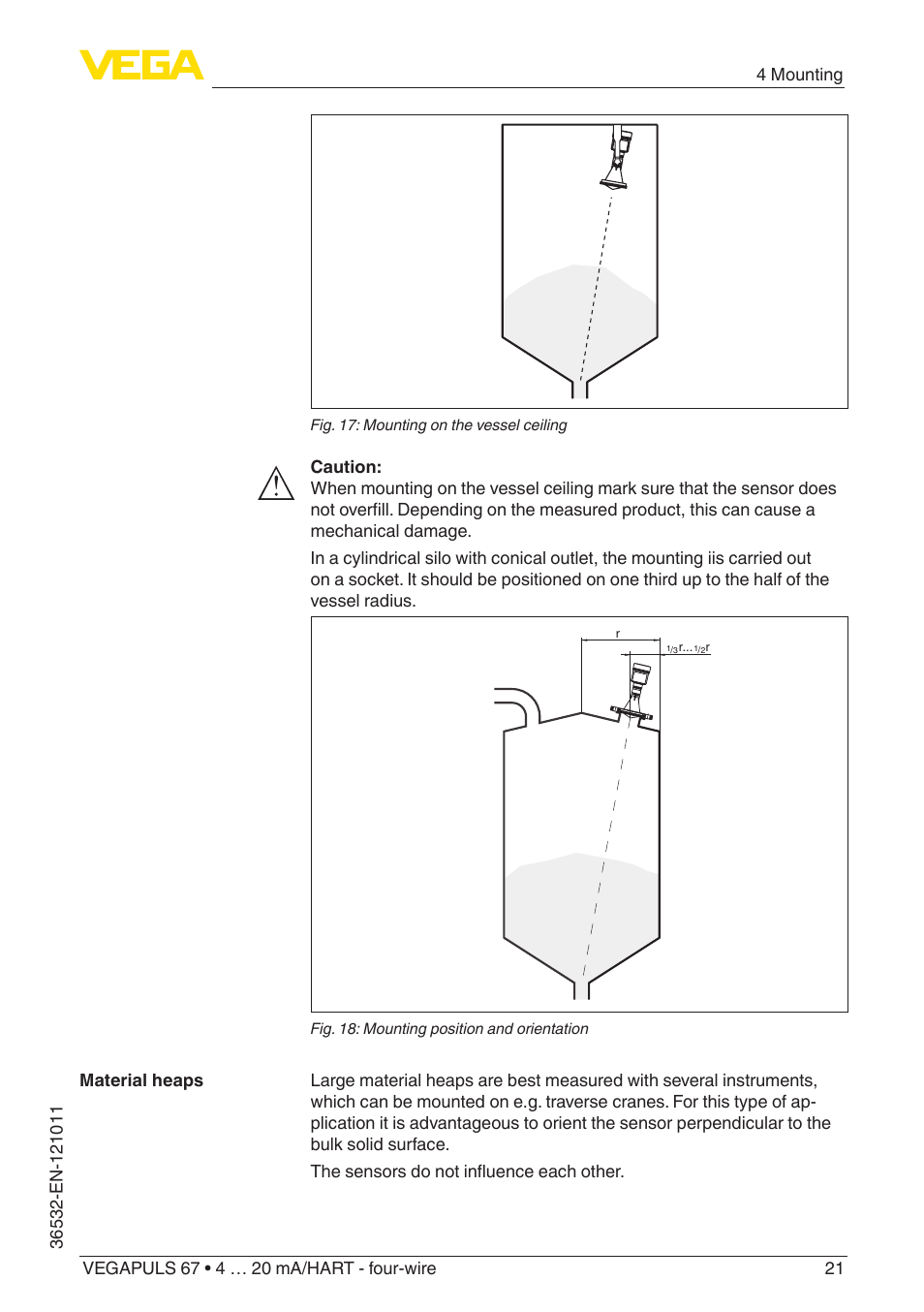 VEGA VEGAPULS 67 (≥ 2.0.0 - ≥ 4.0.0) 4 … 20 mA_HART - four-wire User Manual | Page 21 / 72