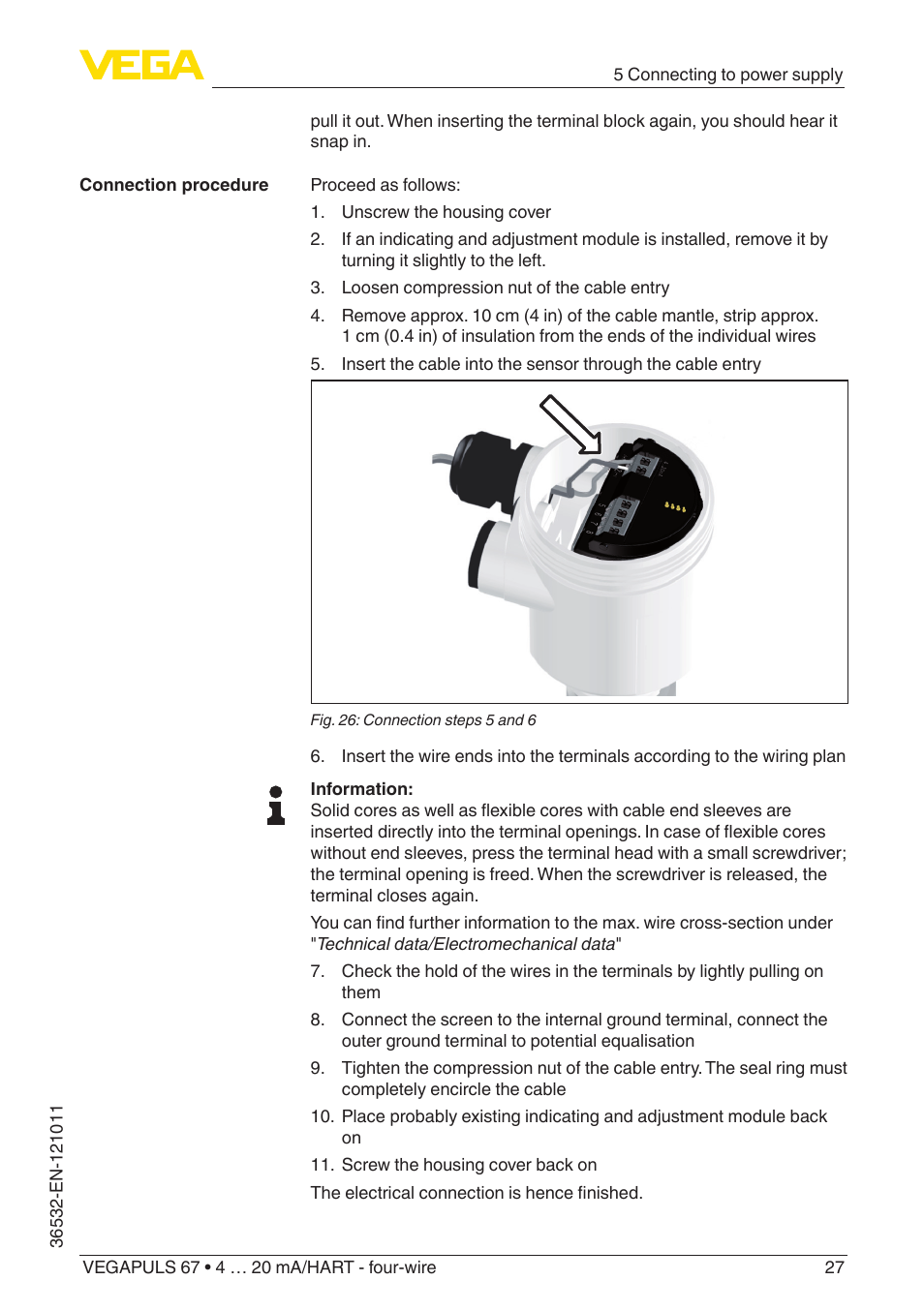 VEGA VEGAPULS 67 (≥ 2.0.0 - ≥ 4.0.0) 4 … 20 mA_HART - four-wire User Manual | Page 27 / 72