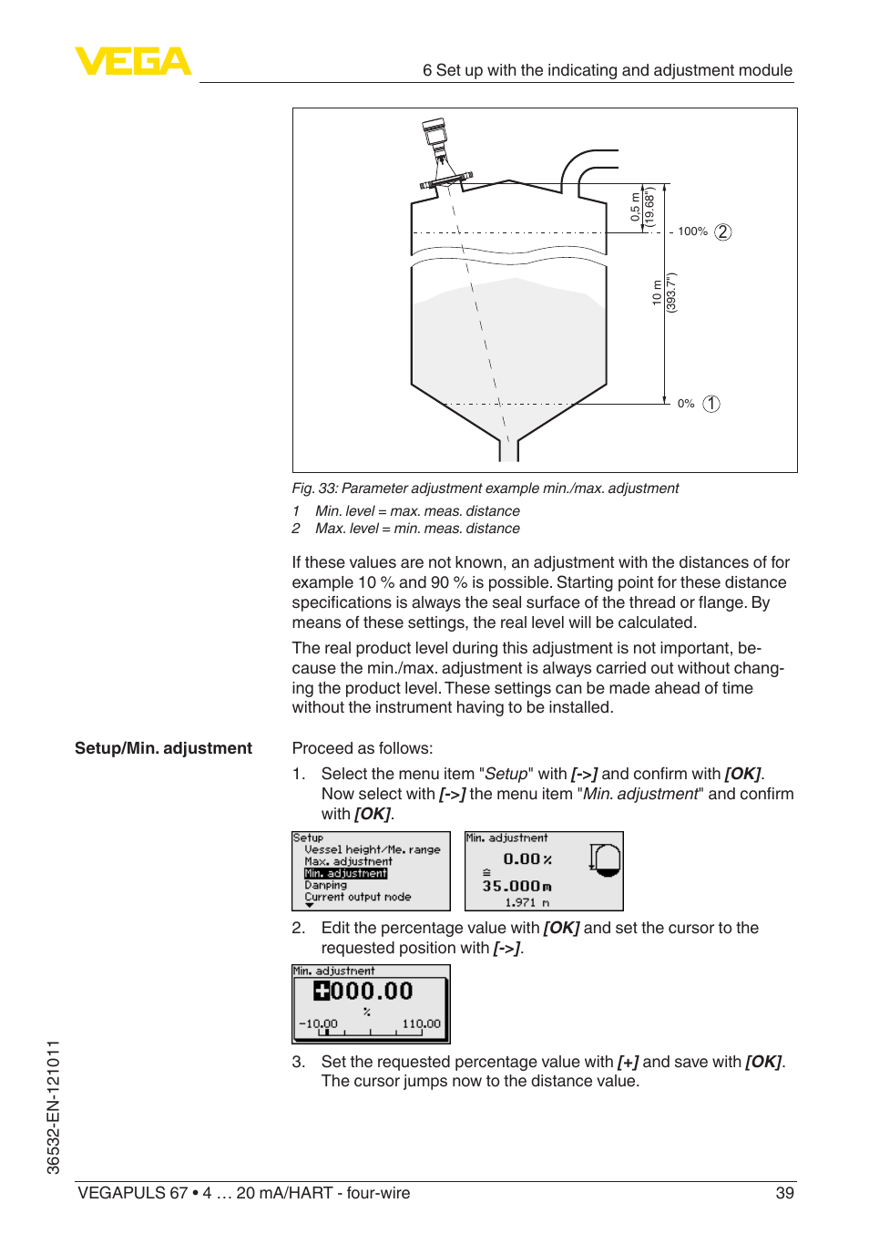 VEGA VEGAPULS 67 (≥ 2.0.0 - ≥ 4.0.0) 4 … 20 mA_HART - four-wire User Manual | Page 39 / 72