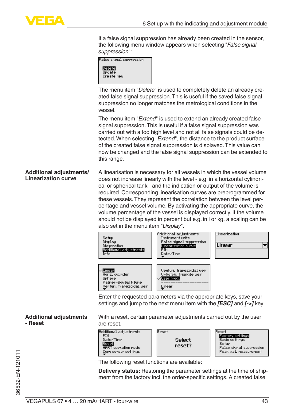 VEGA VEGAPULS 67 (≥ 2.0.0 - ≥ 4.0.0) 4 … 20 mA_HART - four-wire User Manual | Page 43 / 72