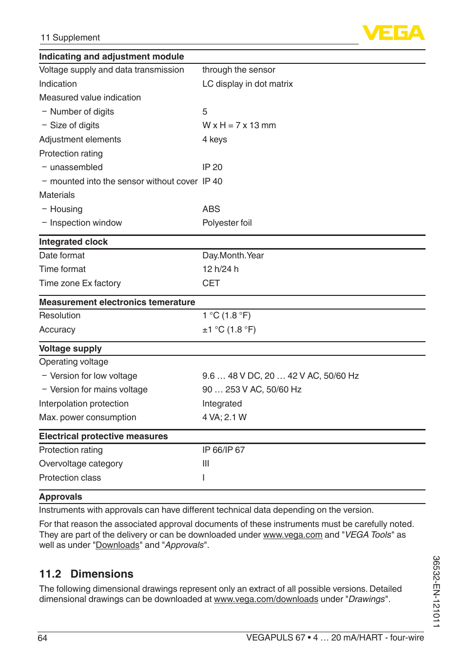 2 dimensions | VEGA VEGAPULS 67 (≥ 2.0.0 - ≥ 4.0.0) 4 … 20 mA_HART - four-wire User Manual | Page 64 / 72