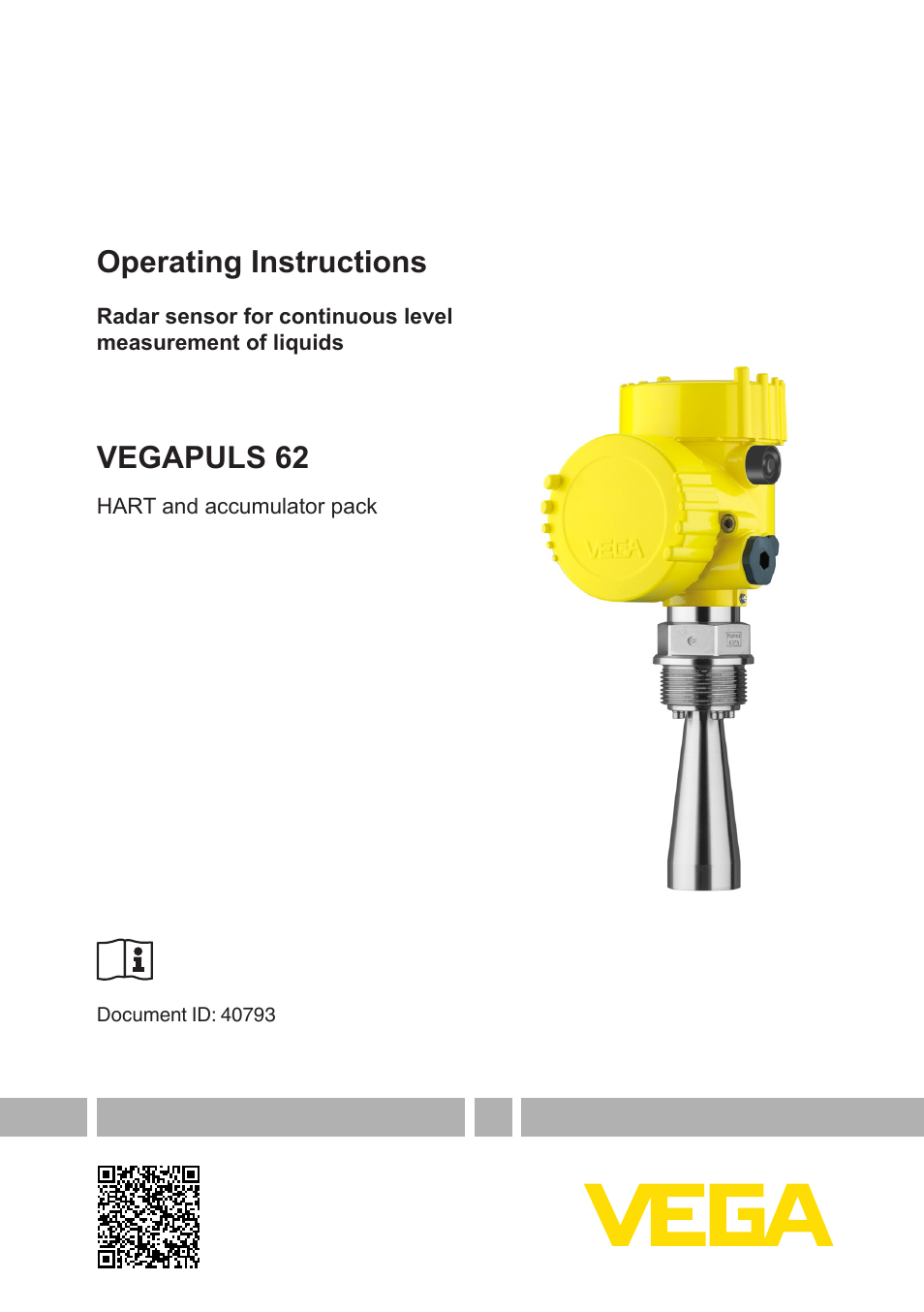 VEGA VEGAPULS 62 (≥ 2.0.0 - ≥ 4.0.0) HART and accumulator pack User Manual | 76 pages