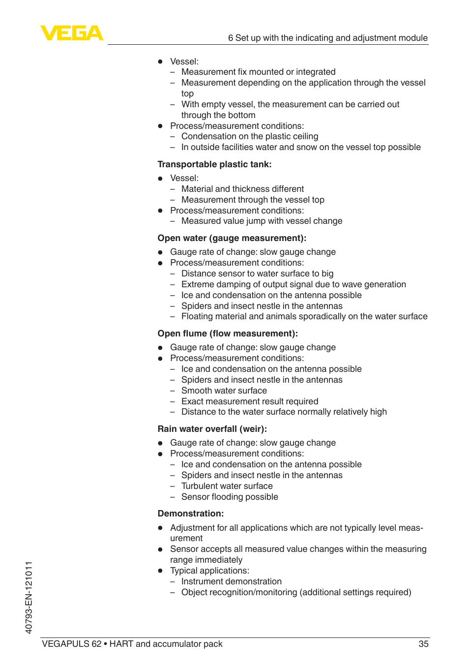 VEGA VEGAPULS 62 (≥ 2.0.0 - ≥ 4.0.0) HART and accumulator pack User Manual | Page 35 / 76