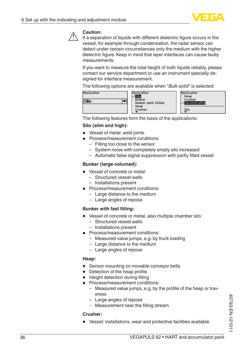 VEGA VEGAPULS 62 (≥ 2.0.0 - ≥ 4.0.0) HART and accumulator pack User Manual | Page 36 / 76