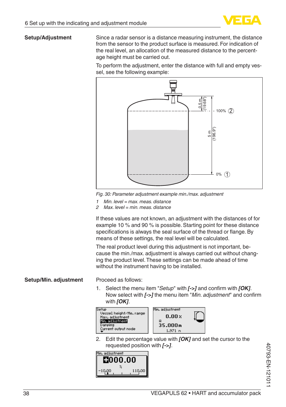 VEGA VEGAPULS 62 (≥ 2.0.0 - ≥ 4.0.0) HART and accumulator pack User Manual | Page 38 / 76