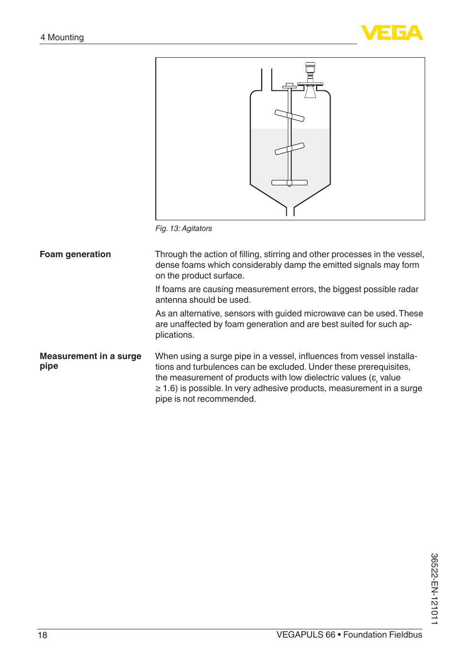 VEGA VEGAPULS 66 (≥ 2.0.0 - ≥ 4.0.0) Foundation Fieldbus User Manual | Page 18 / 84