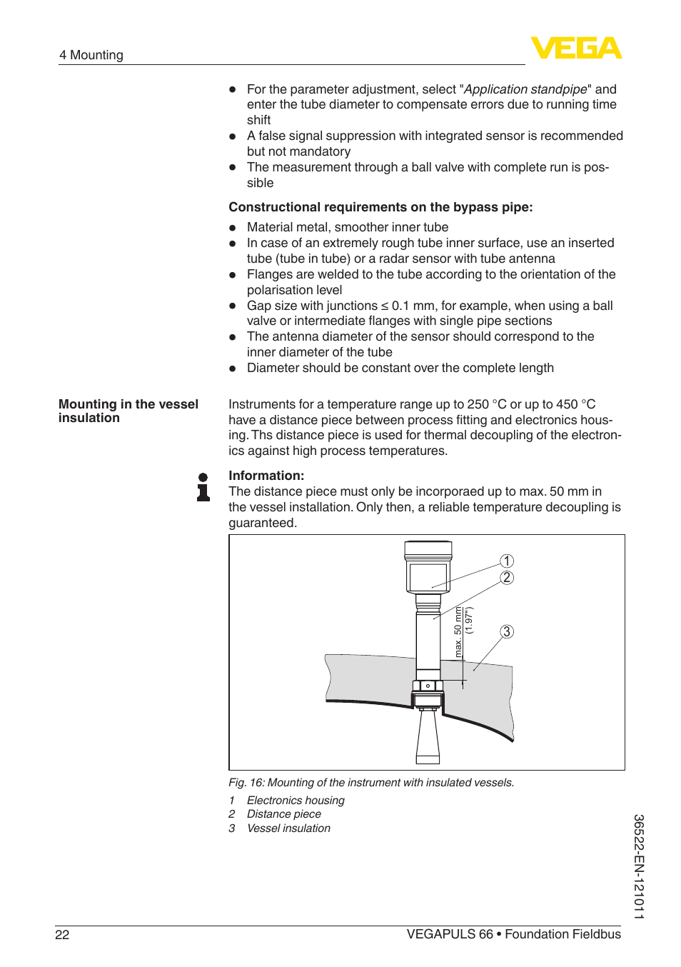 VEGA VEGAPULS 66 (≥ 2.0.0 - ≥ 4.0.0) Foundation Fieldbus User Manual | Page 22 / 84