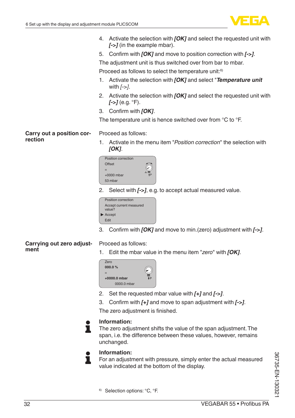 VEGA VEGABAR 55 Profibus PA User Manual | Page 32 / 68