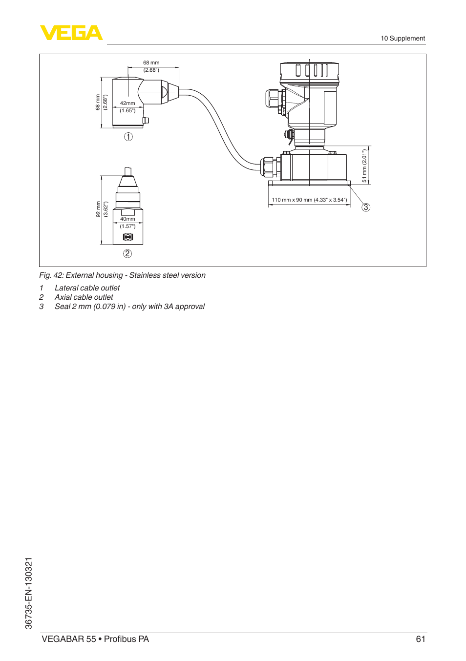 VEGA VEGABAR 55 Profibus PA User Manual | Page 61 / 68