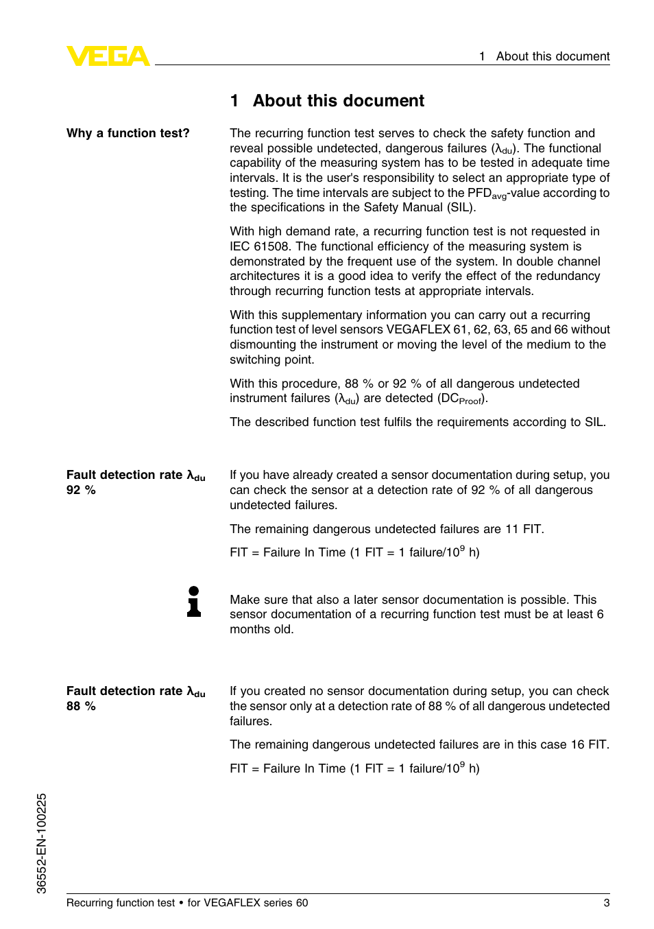 1 about this document, 1about this document | VEGA VEGAFLEX series 60 Recurring function test User Manual | Page 3 / 20