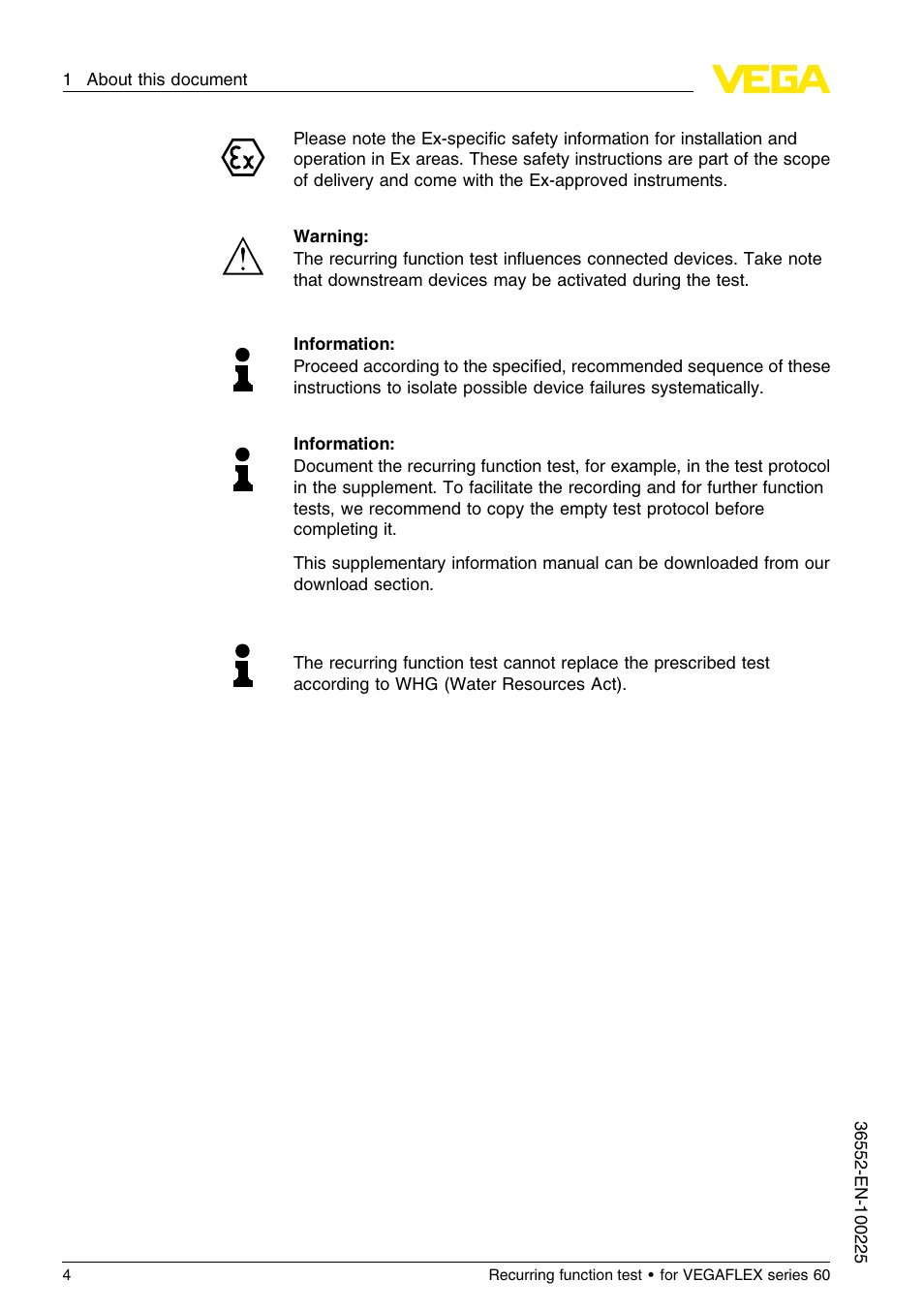 VEGA VEGAFLEX series 60 Recurring function test User Manual | Page 4 / 20