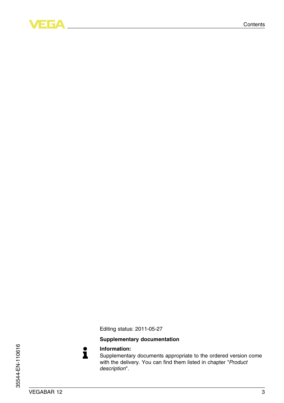 VEGA VEGABAR 12 User Manual | Page 3 / 24