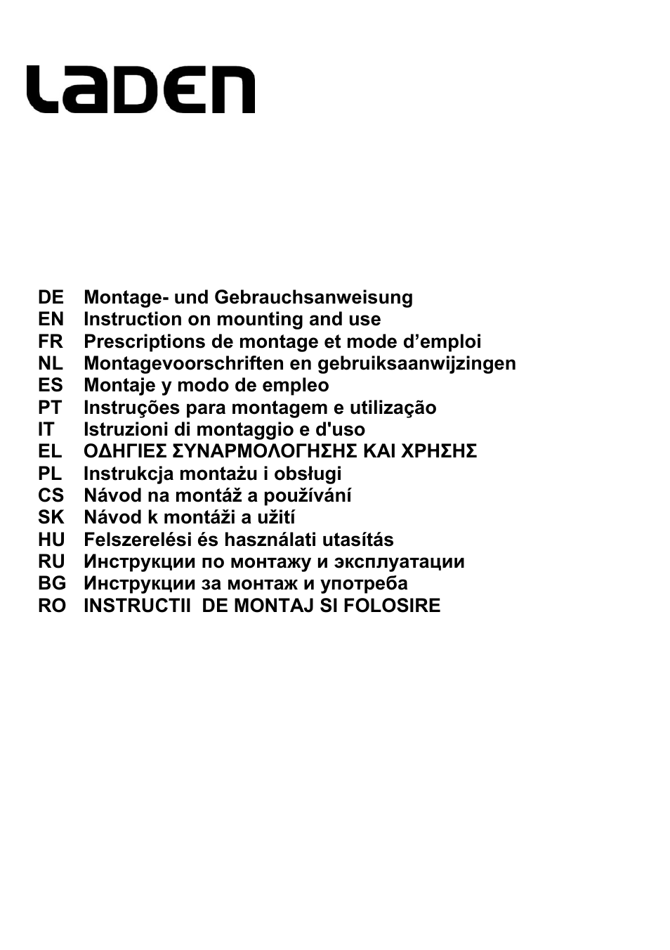 LADEN HCH 600 WH User Manual | 36 pages