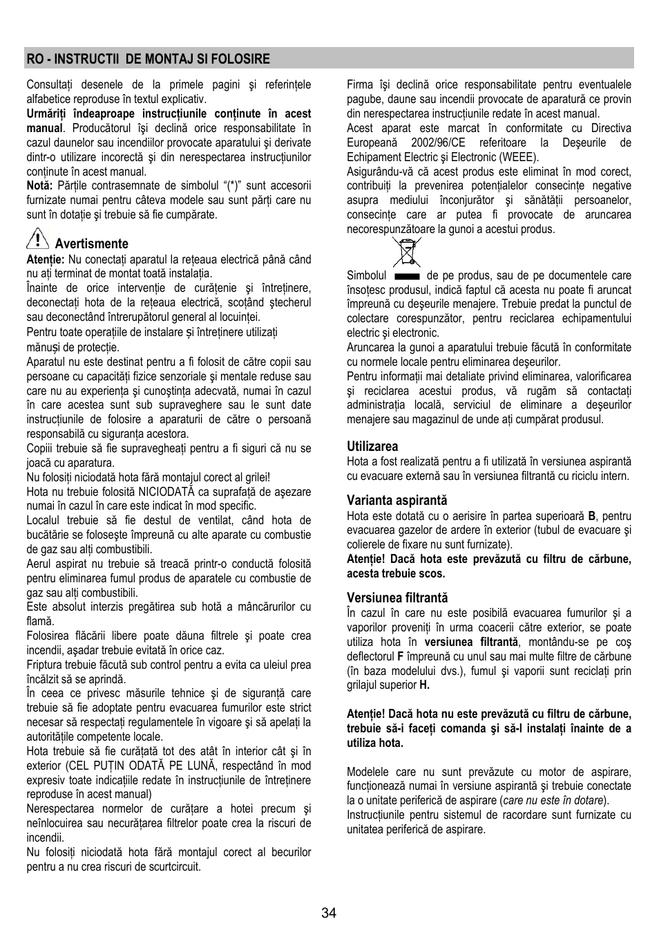 LADEN HCH 600 WH User Manual | Page 34 / 36