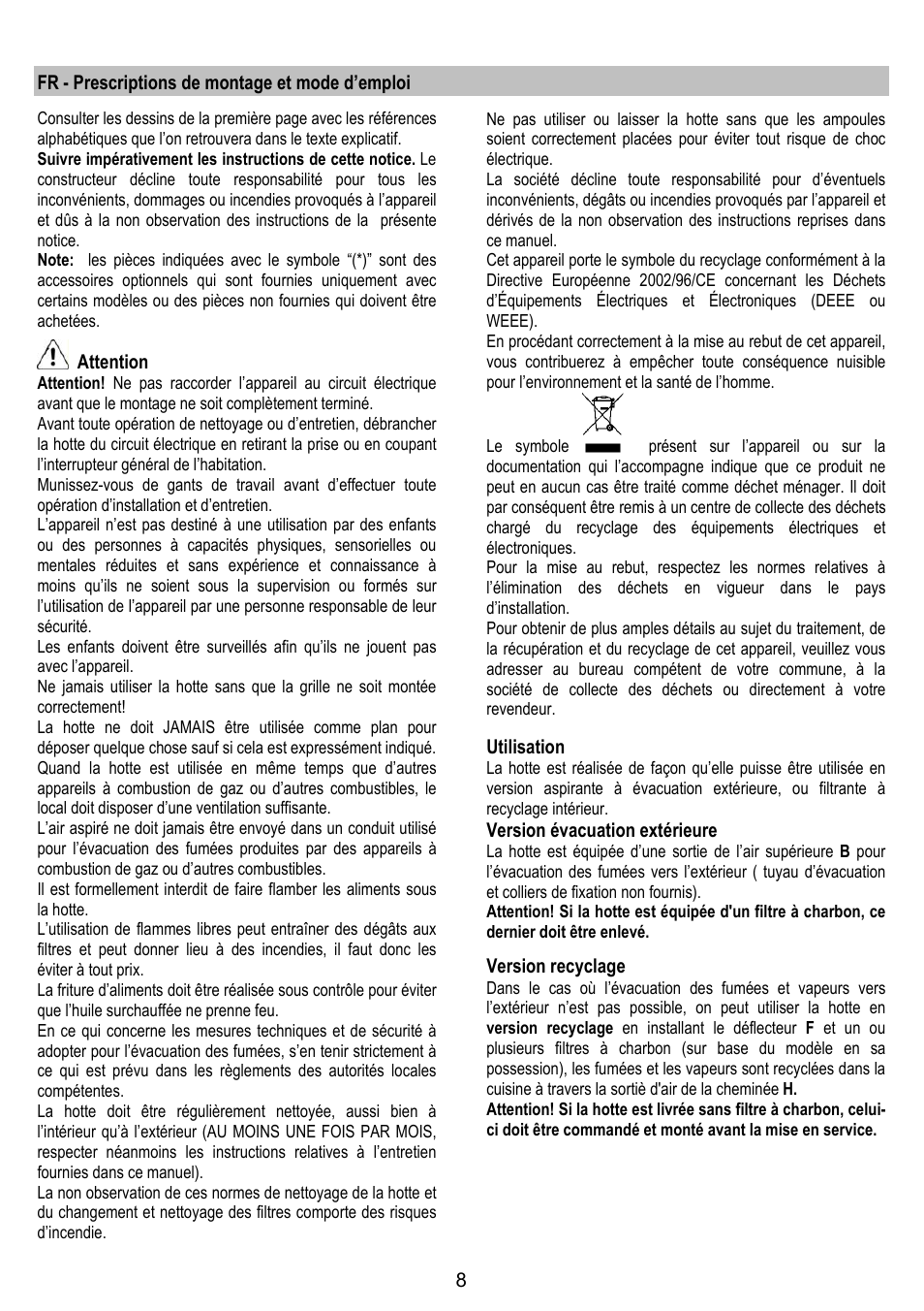 LADEN HCH 600 WH User Manual | Page 8 / 36