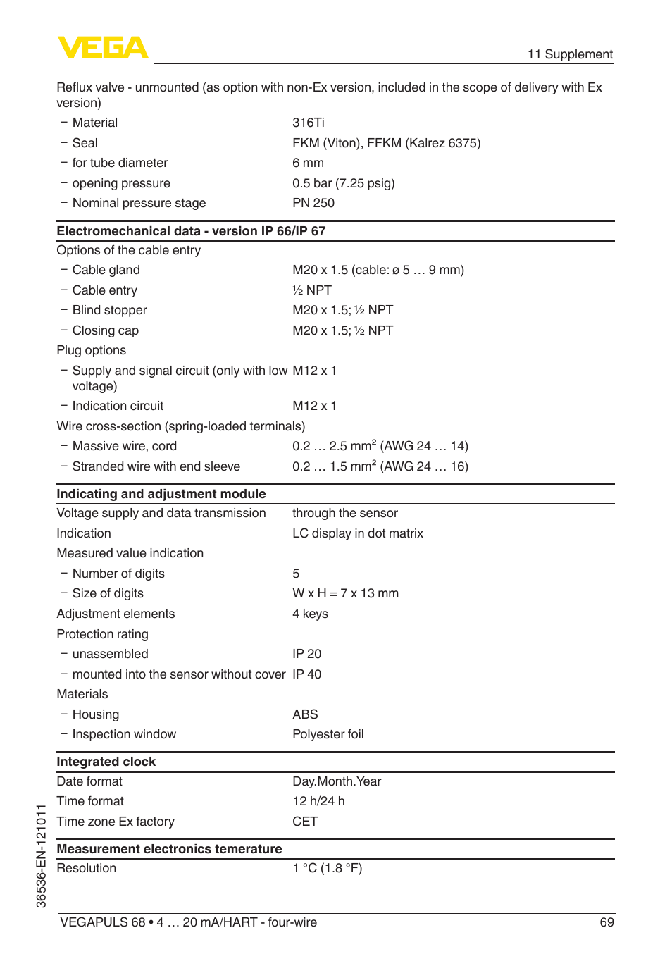 VEGA VEGAPULS 68 (≥ 2.0.0 - ≥ 4.0.0) 4 … 20 mA_HART - four-wire User Manual | Page 69 / 80