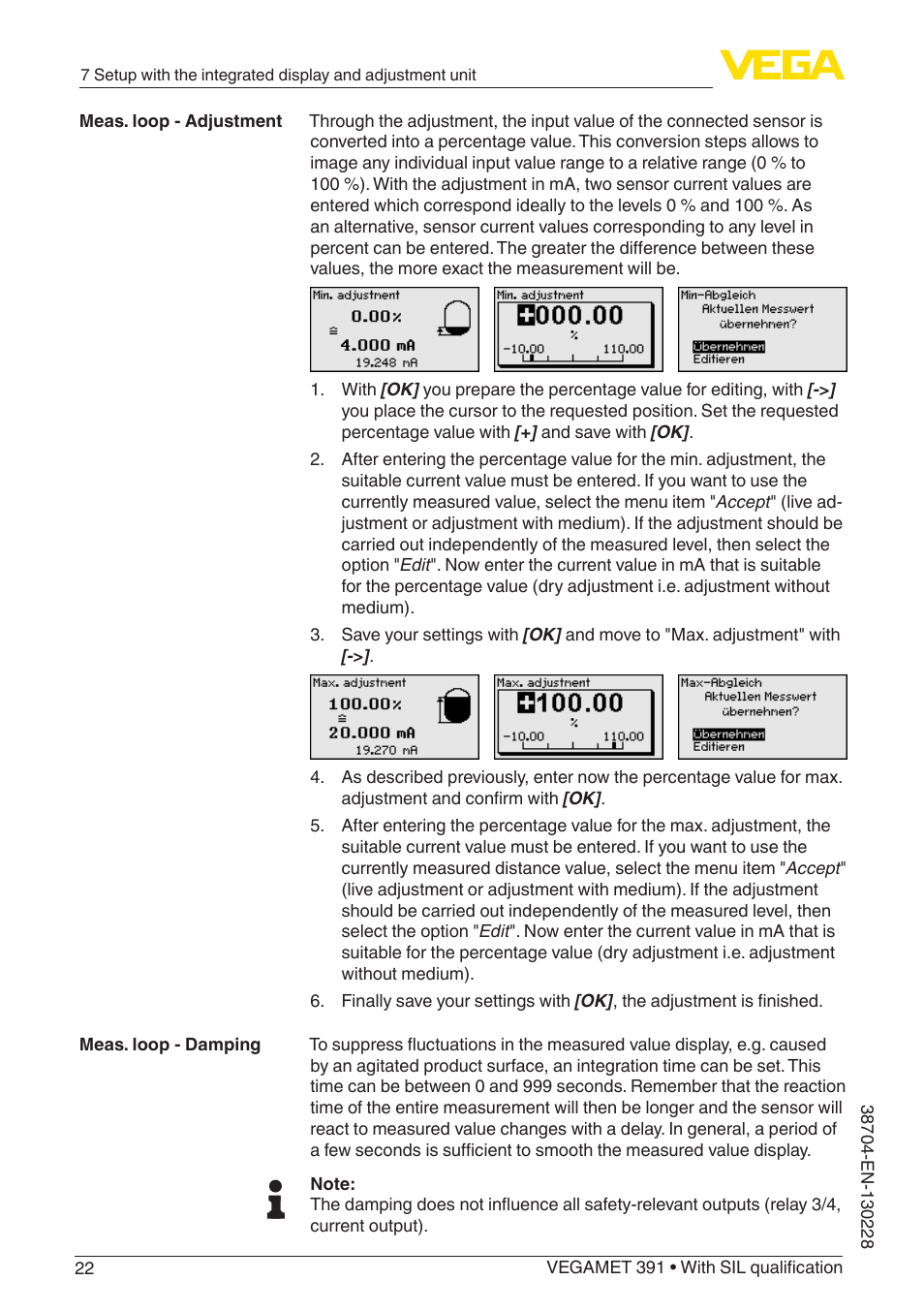 VEGA VEGAMET 391 With SIL qualification User Manual | Page 22 / 56