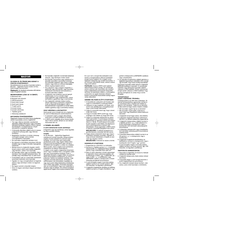 BIONAIRE BAP 830 User Manual | Page 25 / 27