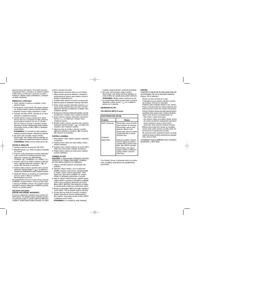 BIONAIRE BAP 830 User Manual | Page 27 / 27