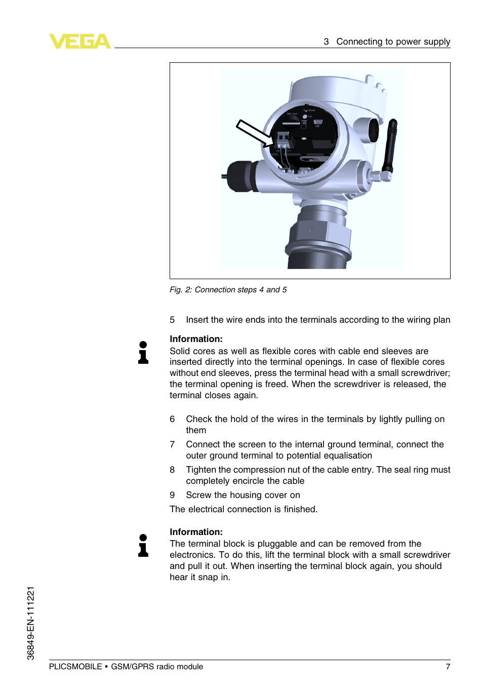 VEGA PLICSMOBILE GSM_GPRS radio module User Manual | Page 7 / 28