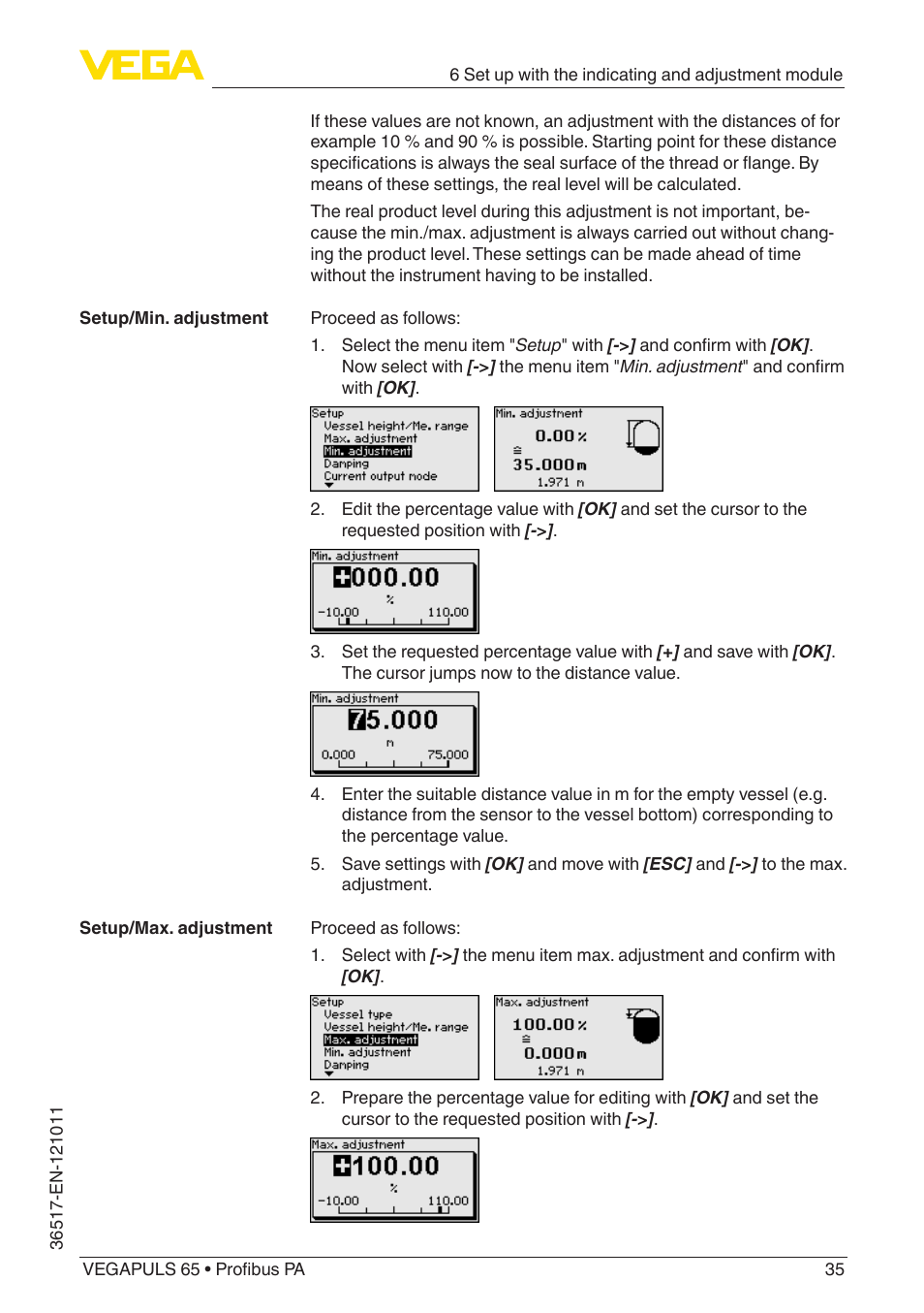 VEGA VEGAPULS 65 (≥ 2.0.0 - ≥ 4.0.0) Profibus PA User Manual | Page 35 / 72