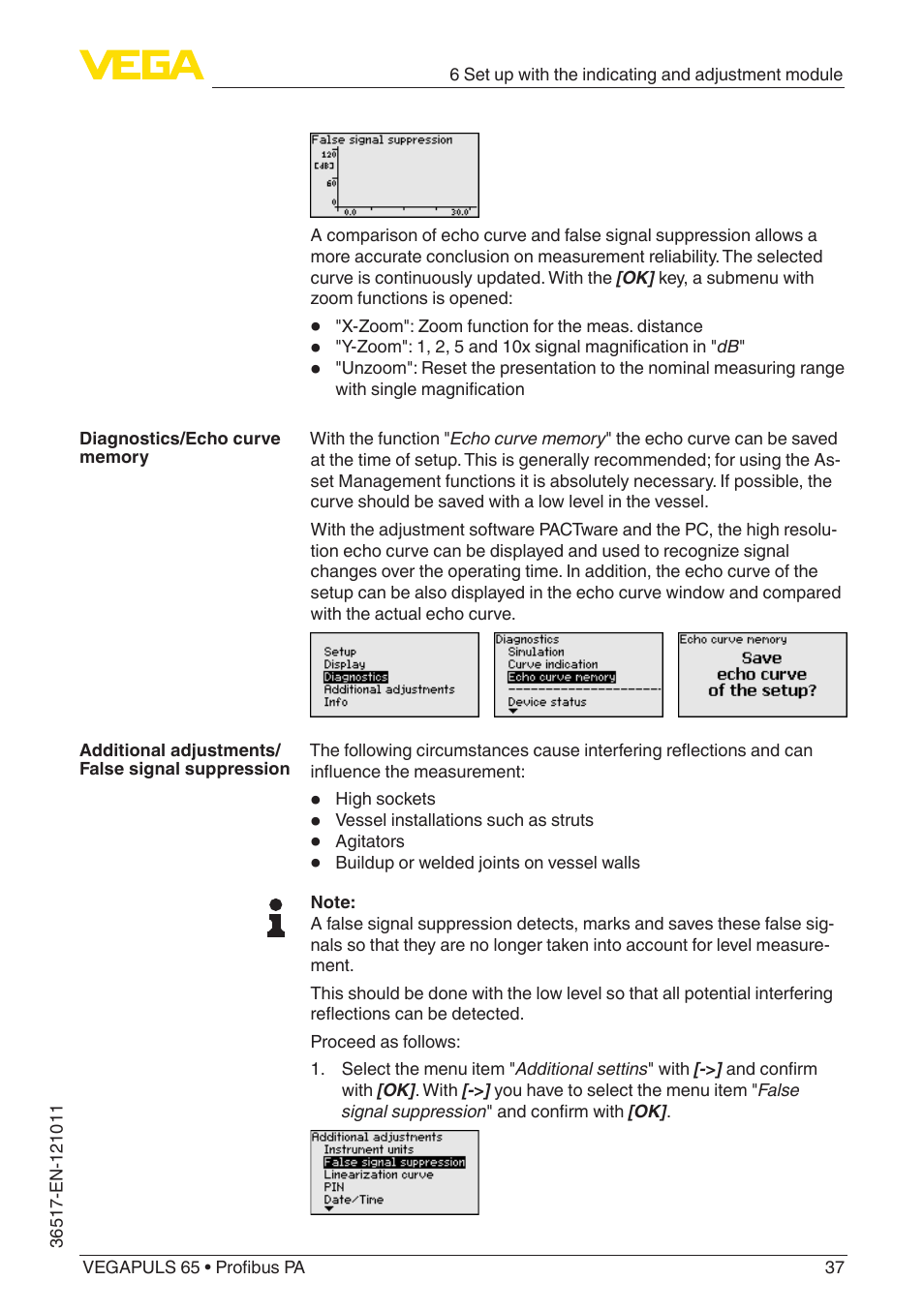 VEGA VEGAPULS 65 (≥ 2.0.0 - ≥ 4.0.0) Profibus PA User Manual | Page 37 / 72