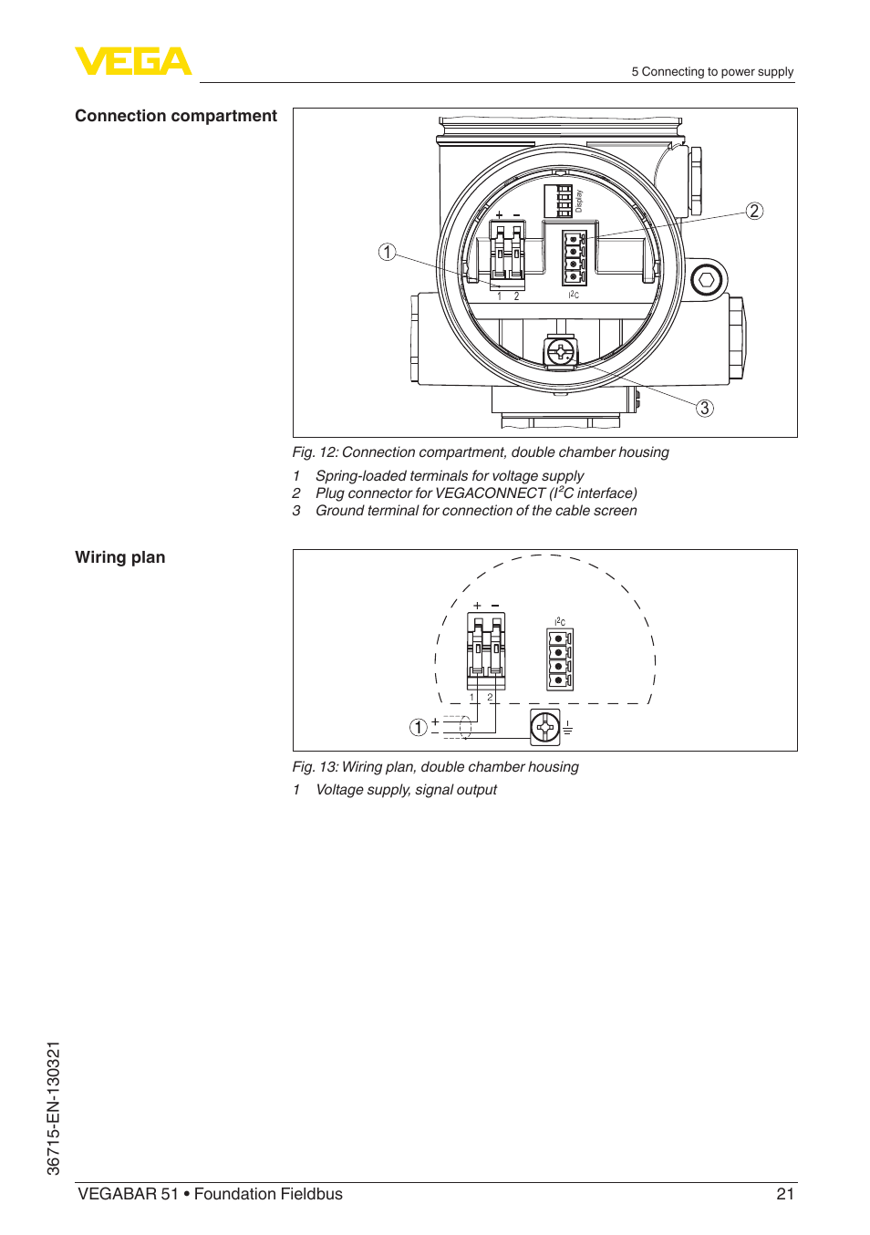 VEGA VEGABAR 51 Foundation Fieldbus User Manual | Page 21 / 72