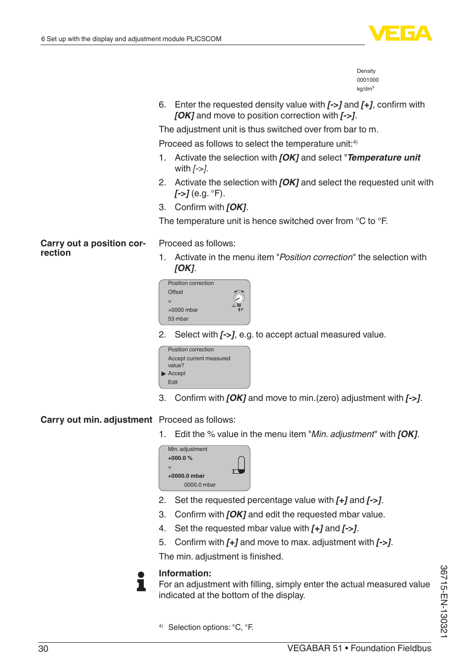 VEGA VEGABAR 51 Foundation Fieldbus User Manual | Page 30 / 72