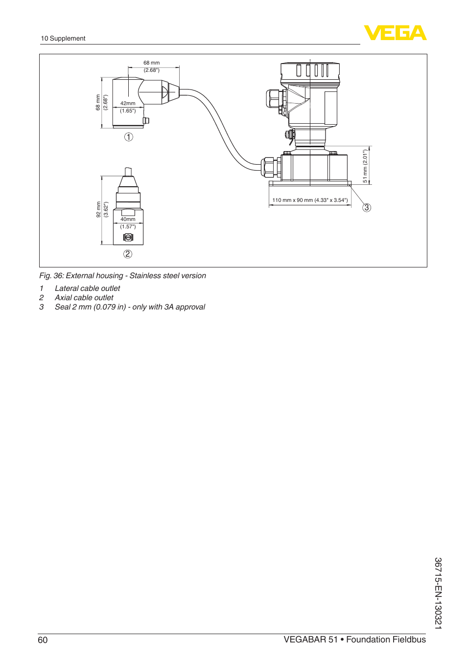 VEGA VEGABAR 51 Foundation Fieldbus User Manual | Page 60 / 72