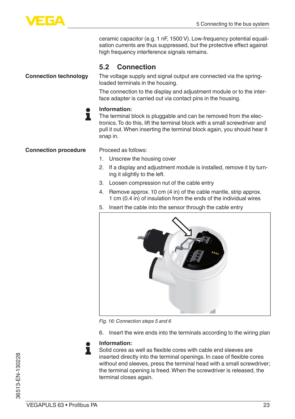 2 connection | VEGA VEGAPULS 63 (≥ 2.0.0 - ≥ 4.0.0) Profibus PA User Manual | Page 23 / 80