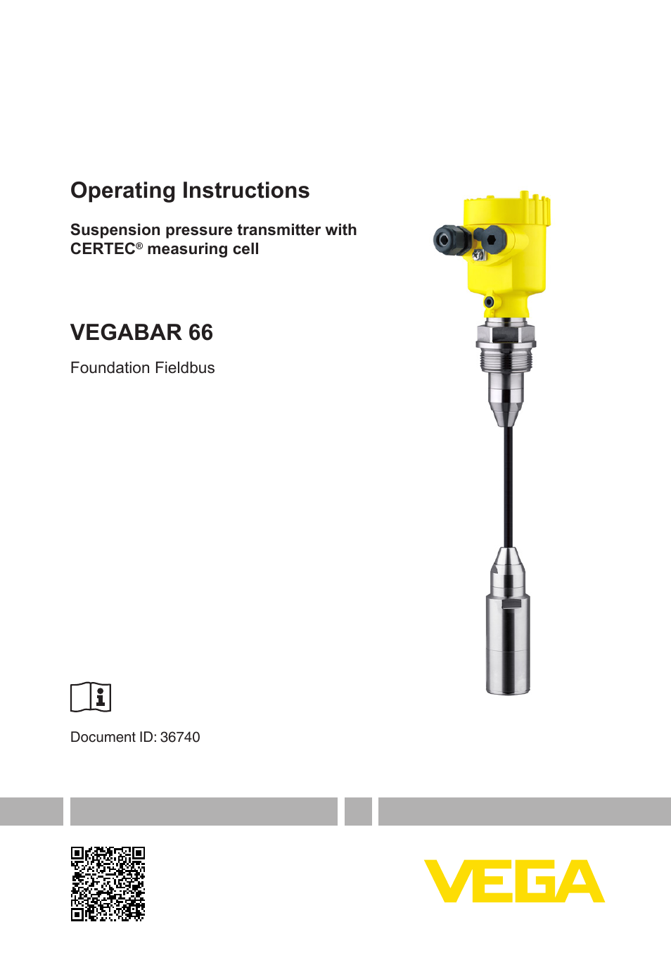 VEGA VEGABAR 66 Foundation Fieldbus User Manual | 72 pages