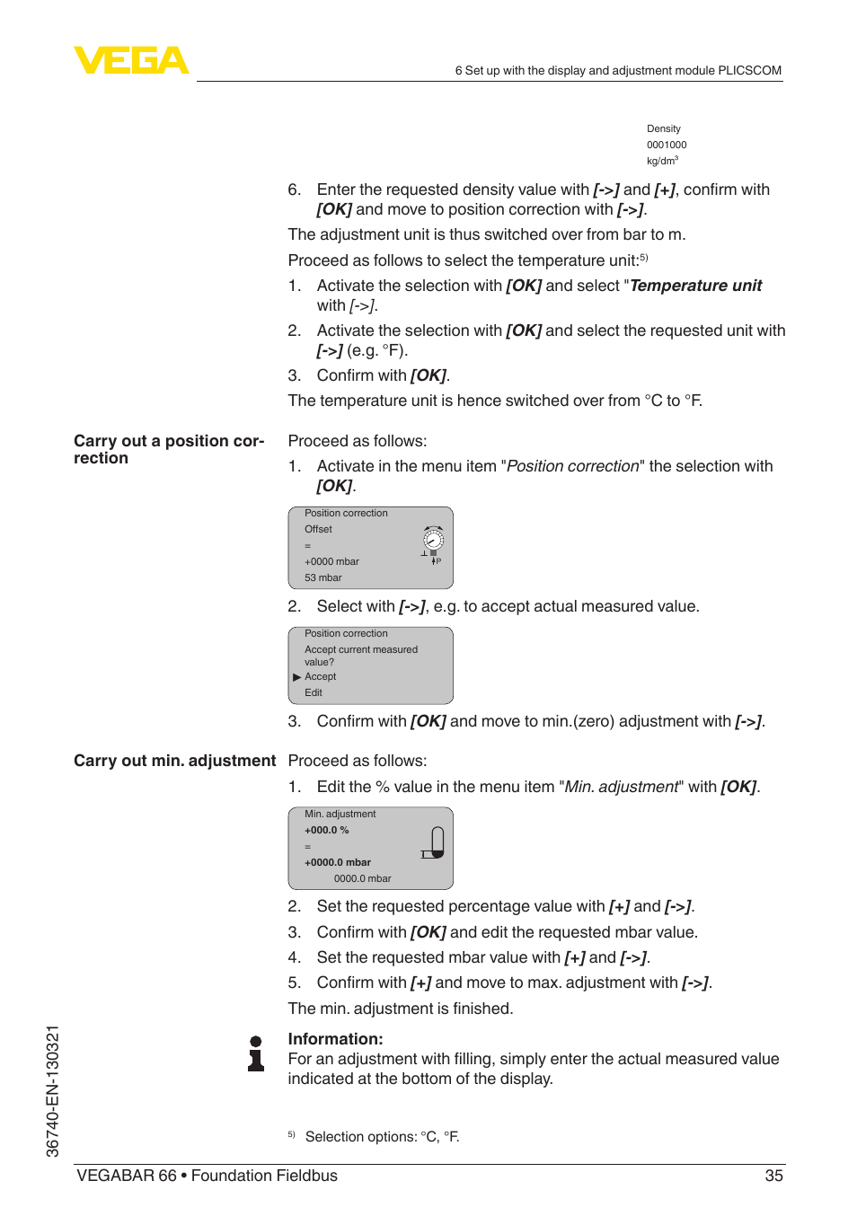 VEGA VEGABAR 66 Foundation Fieldbus User Manual | Page 35 / 72