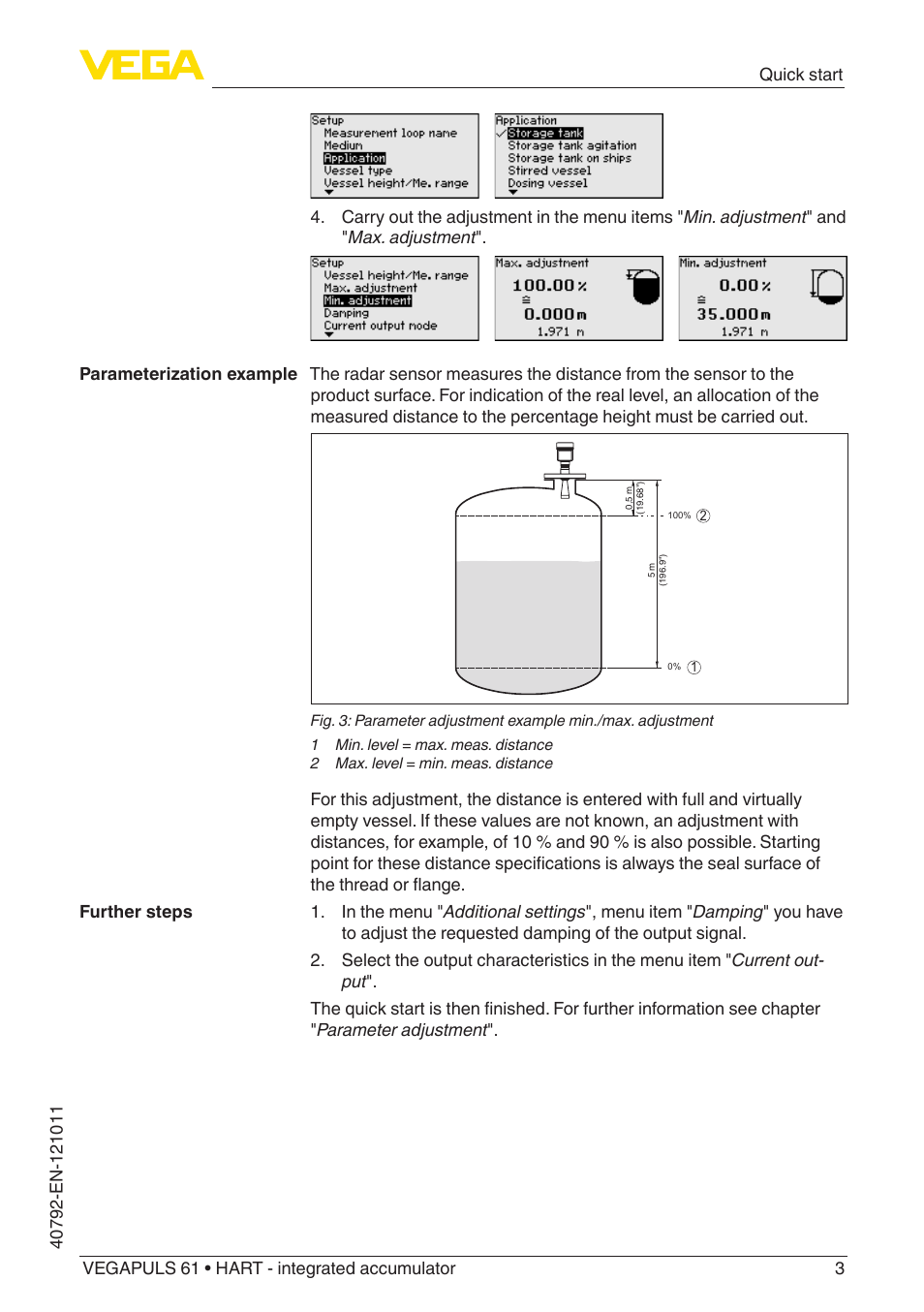 VEGA VEGAPULS 61 (≥ 2.0.0 - ≥ 4.0.0) HART - integrated accumulator User Manual | Page 3 / 72