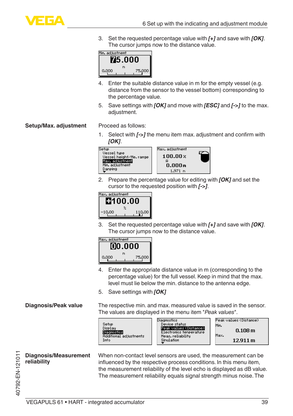 VEGA VEGAPULS 61 (≥ 2.0.0 - ≥ 4.0.0) HART - integrated accumulator User Manual | Page 39 / 72