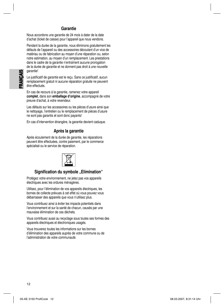 CLATRONIC AE 3150 PROFI COOK User Manual | Page 12 / 42