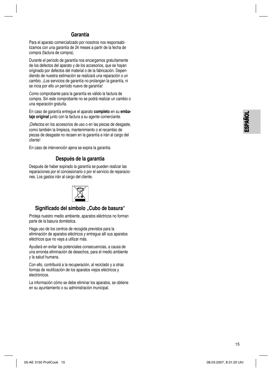 CLATRONIC AE 3150 PROFI COOK User Manual | Page 15 / 42