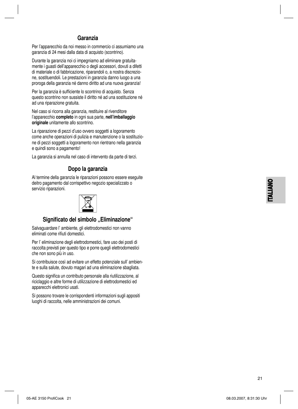 CLATRONIC AE 3150 PROFI COOK User Manual | Page 21 / 42