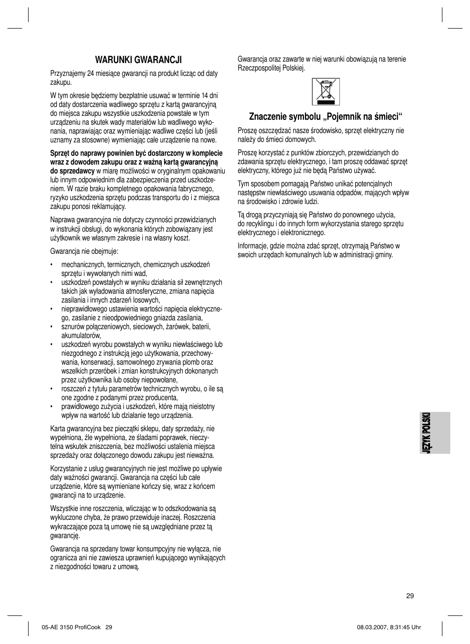 CLATRONIC AE 3150 PROFI COOK User Manual | Page 29 / 42
