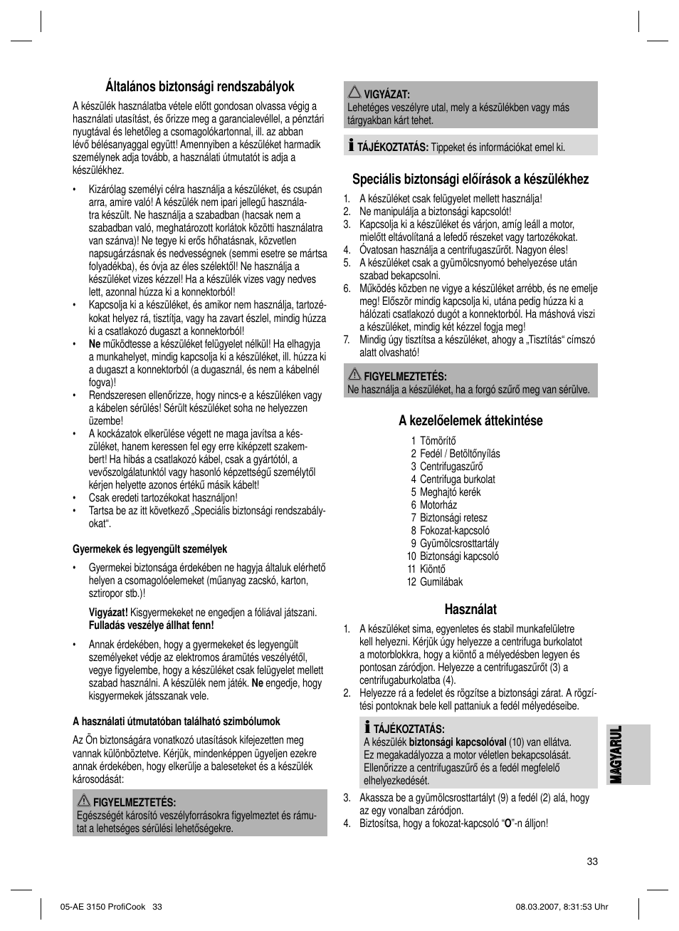 CLATRONIC AE 3150 PROFI COOK User Manual | Page 33 / 42