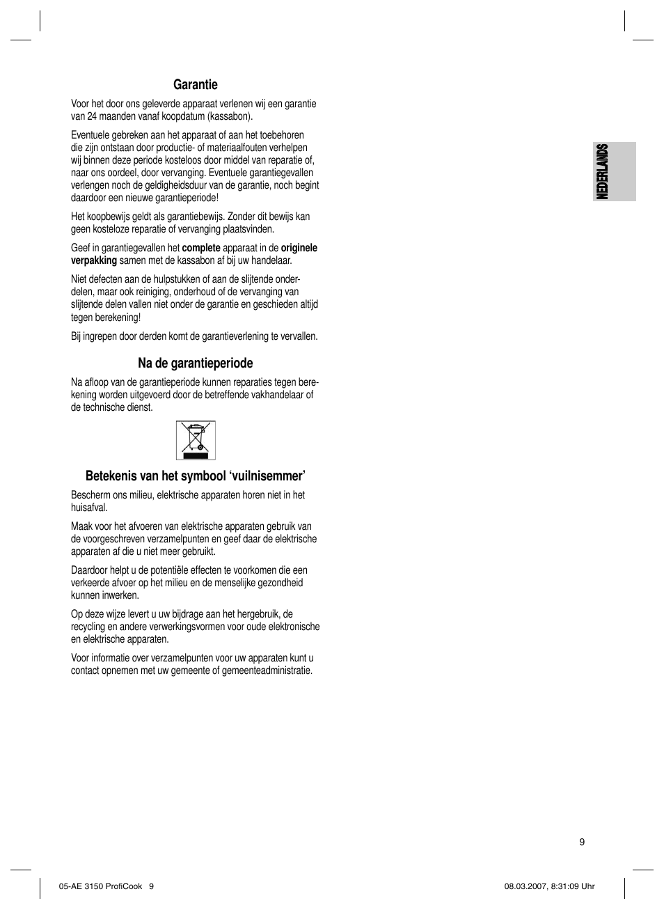 CLATRONIC AE 3150 PROFI COOK User Manual | Page 9 / 42