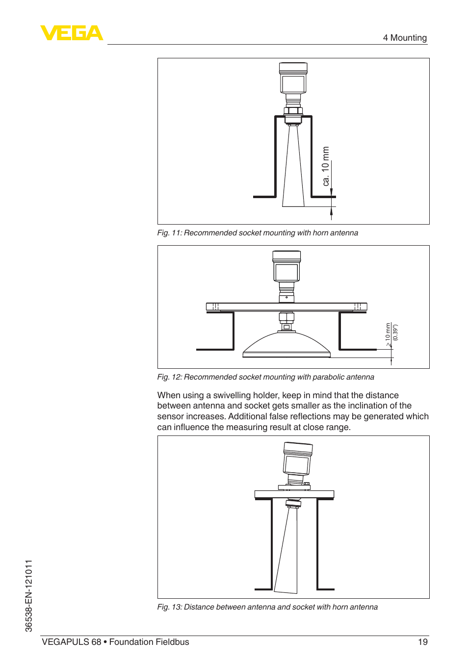 VEGA VEGAPULS 68 (≥ 2.0.0 - ≥ 4.0.0) Foundation Fieldbus User Manual | Page 19 / 88