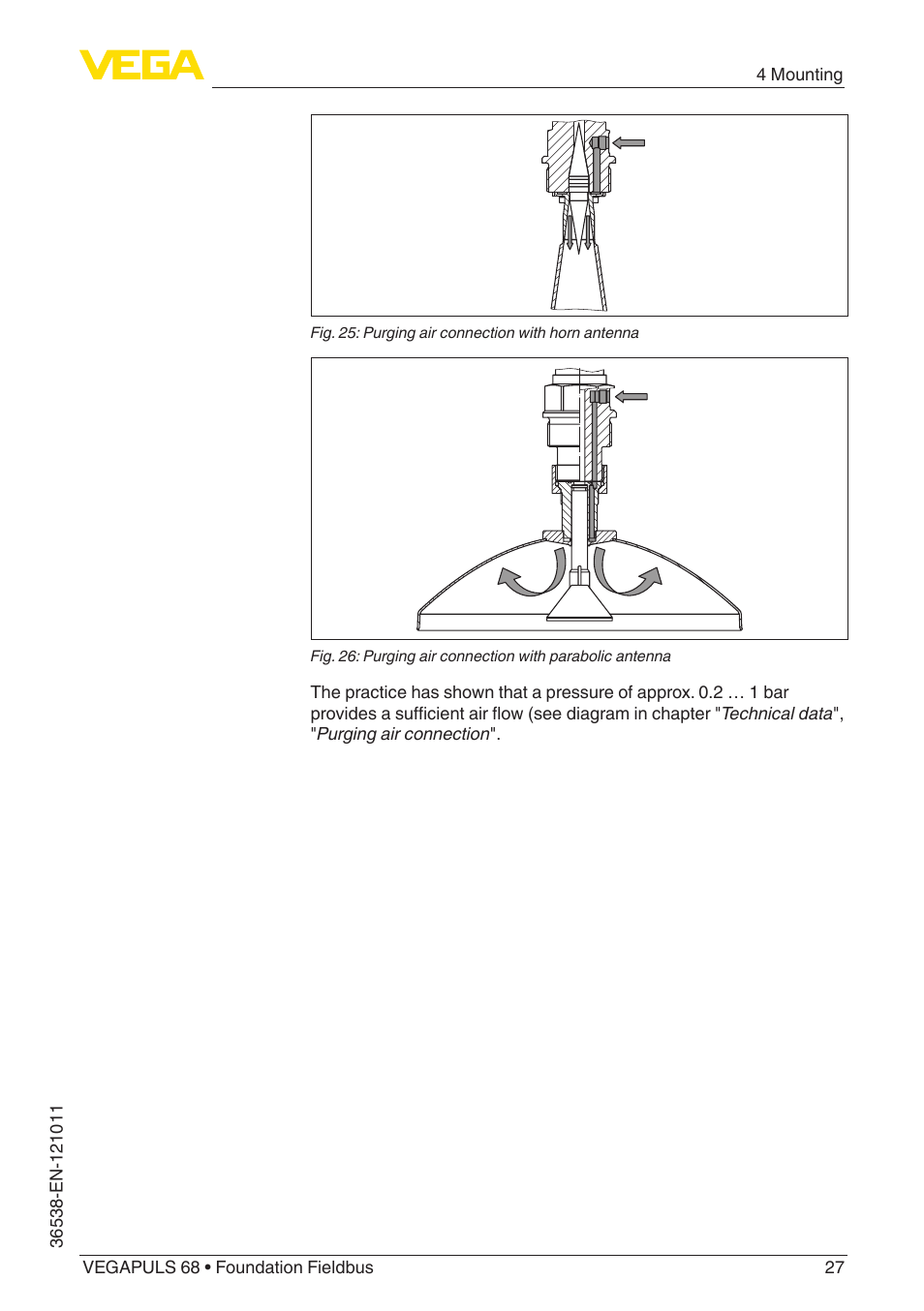 VEGA VEGAPULS 68 (≥ 2.0.0 - ≥ 4.0.0) Foundation Fieldbus User Manual | Page 27 / 88