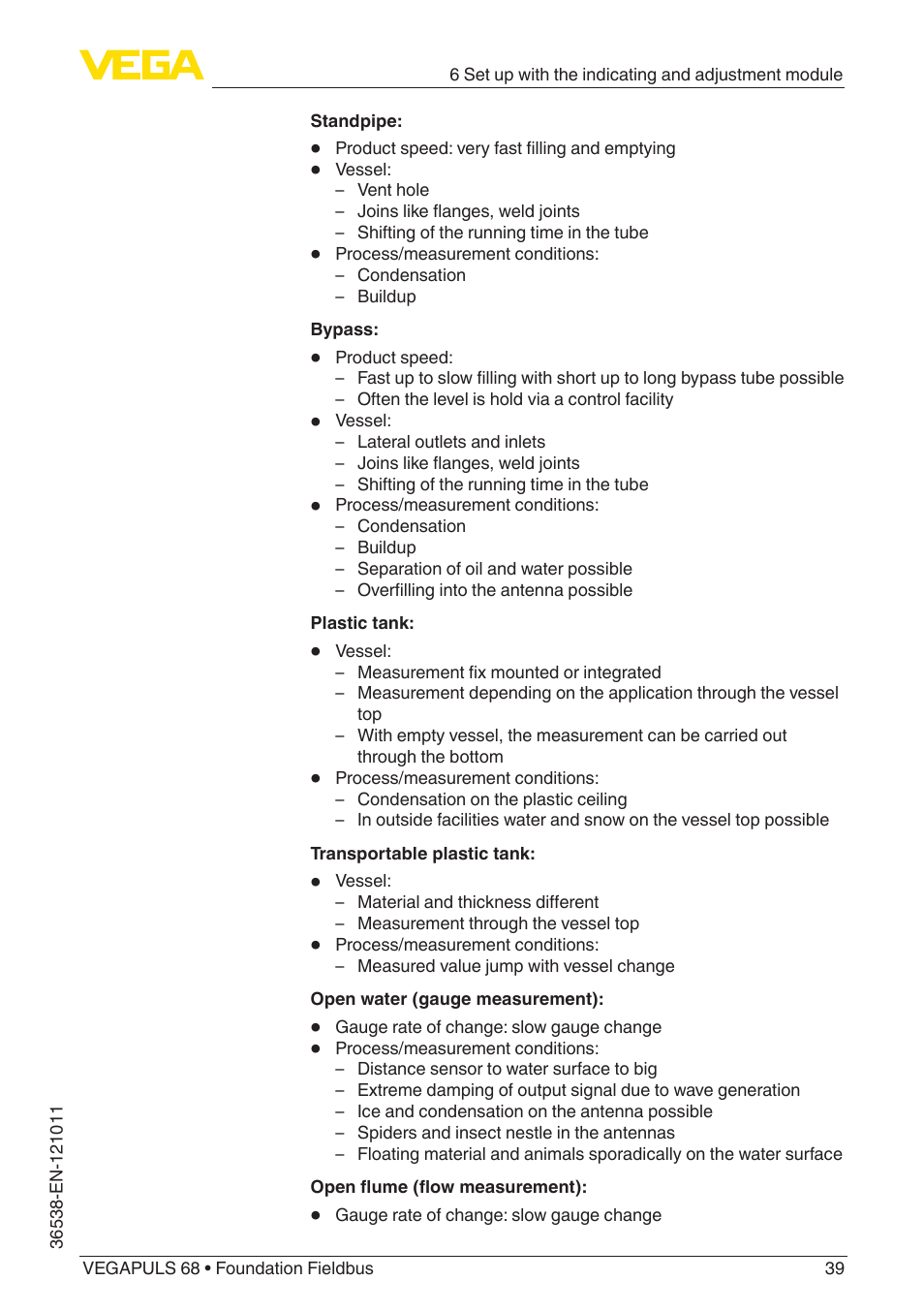 VEGA VEGAPULS 68 (≥ 2.0.0 - ≥ 4.0.0) Foundation Fieldbus User Manual | Page 39 / 88