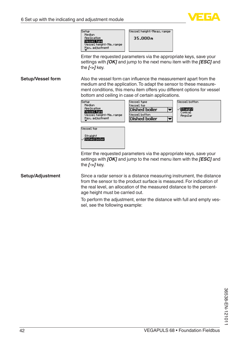 VEGA VEGAPULS 68 (≥ 2.0.0 - ≥ 4.0.0) Foundation Fieldbus User Manual | Page 42 / 88