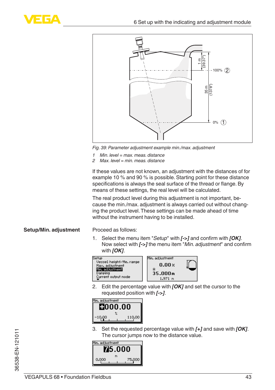 VEGA VEGAPULS 68 (≥ 2.0.0 - ≥ 4.0.0) Foundation Fieldbus User Manual | Page 43 / 88