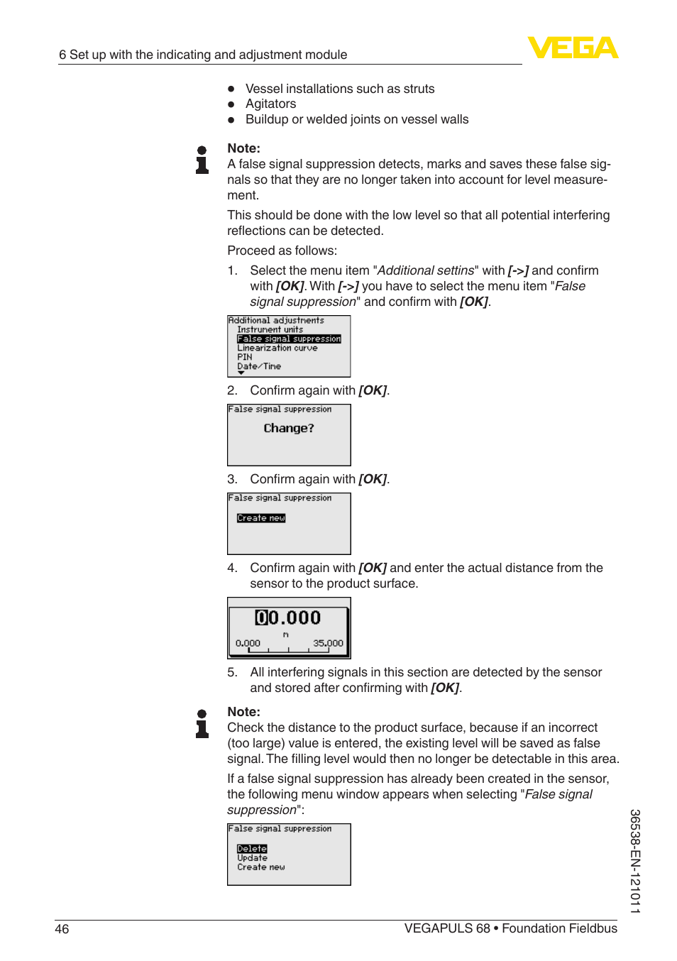 VEGA VEGAPULS 68 (≥ 2.0.0 - ≥ 4.0.0) Foundation Fieldbus User Manual | Page 46 / 88