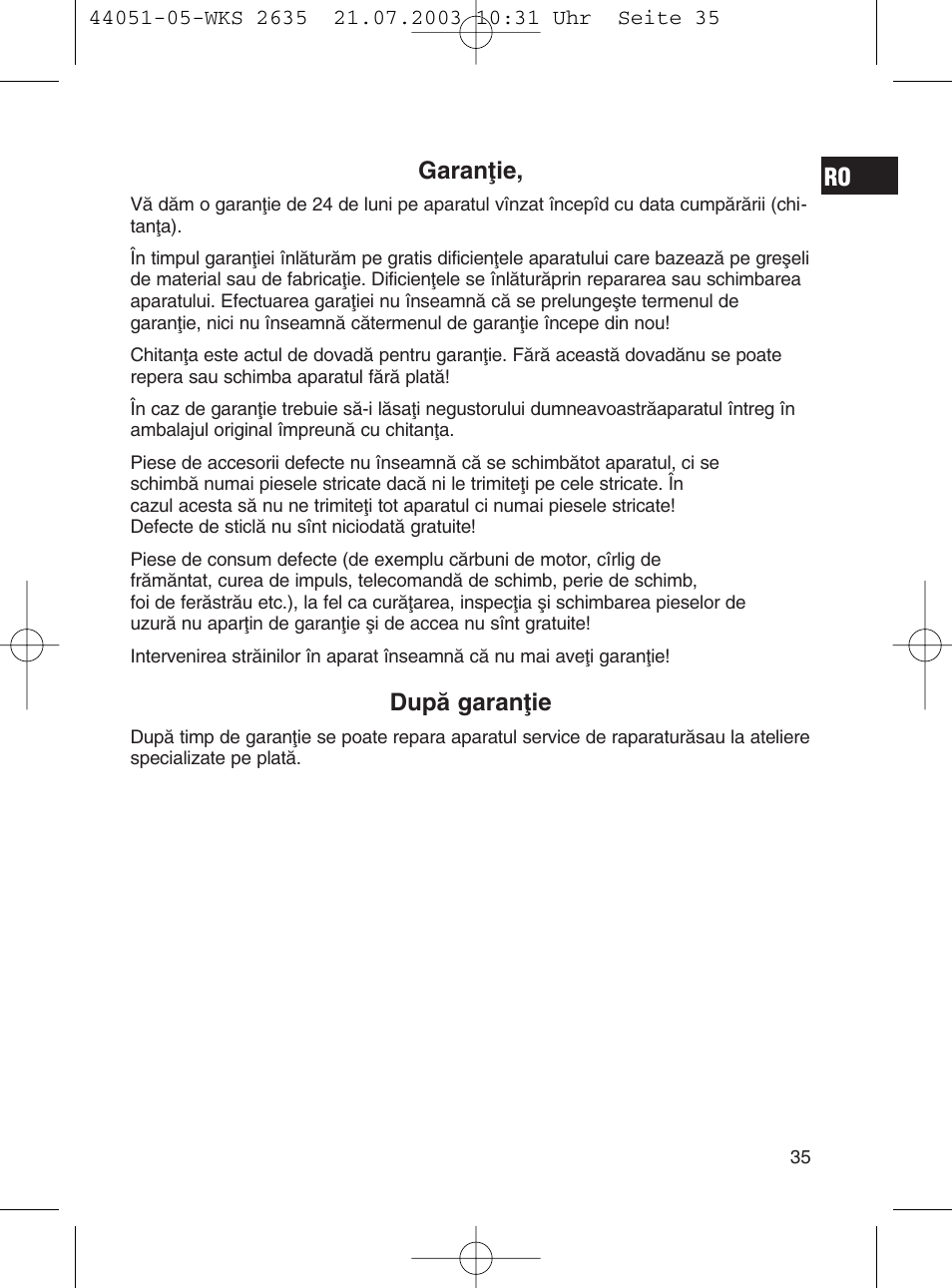Garanﬂie, Dupæ garanﬂie | CLATRONIC CB 1241 User Manual | Page 35 / 39