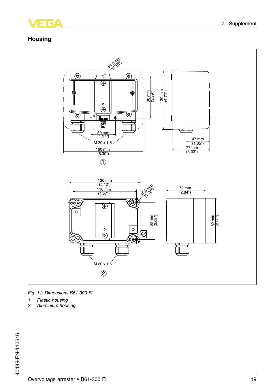 Housing | VEGA B61-300 FI User Manual | Page 19 / 20