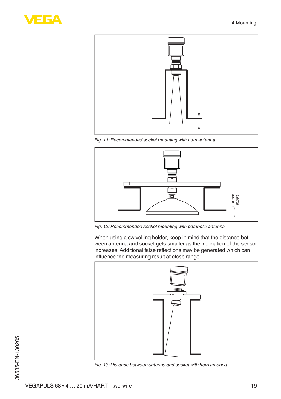 VEGA VEGAPULS 68 (≥ 2.0.0 - ≥ 4.0.0) 4 … 20 mA_HART - two-wire User Manual | Page 19 / 84