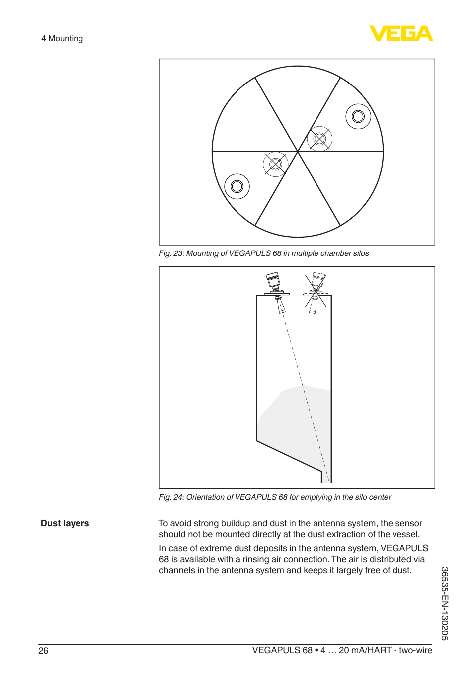 VEGA VEGAPULS 68 (≥ 2.0.0 - ≥ 4.0.0) 4 … 20 mA_HART - two-wire User Manual | Page 26 / 84